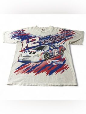 Vintage Jeremy Mayfield All Over Print Shirt Size Medium Nascar Racing 90s